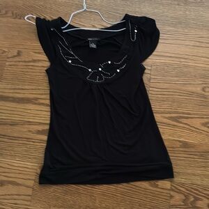 Black Embellished Women's Top